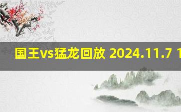 国王vs猛龙回放 2024.11.7 1st